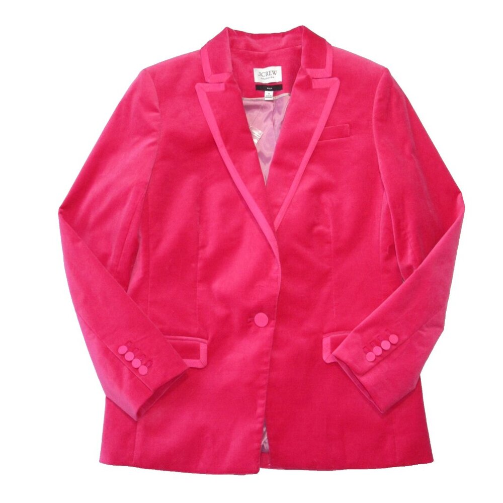 NEW J.Crew Collection Willa Blazer in Dragonfruit Tipped Stretch Velvet 10 - Picture 2 of 7